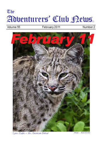 February 2011 Adventurers Club News Cover